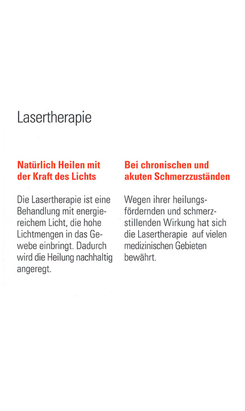 Lasertherapie - Facharzt für Orthopädie,
Chirotherapie & Akupunktur Dr. med. Peter Wagner in 44787 Bochum