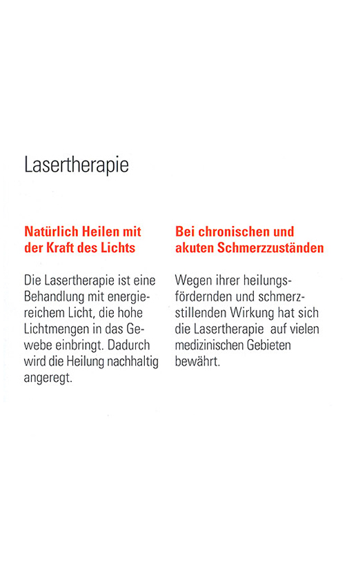 Lasertherapie - Facharzt für Orthopädie,
Chirotherapie & Akupunktur Dr. med. Dimitrios Pappas in 44787 Bochum